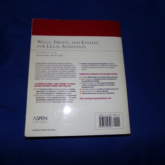 Wills, Trusts, and Estates for Legal Assistants 2ed - Lg Softcover College Book - Picture 2 of 5